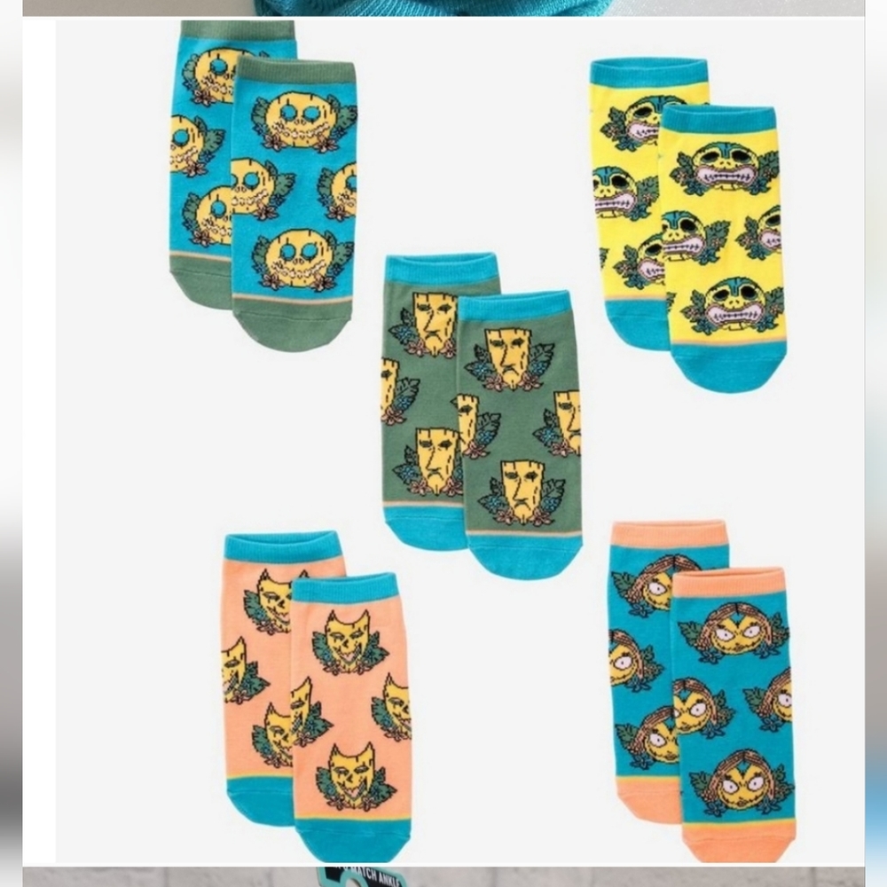 Nightmare Before Christmas Xmas Tiki tropical Disney 5 Pairs ankle socks Set nwt